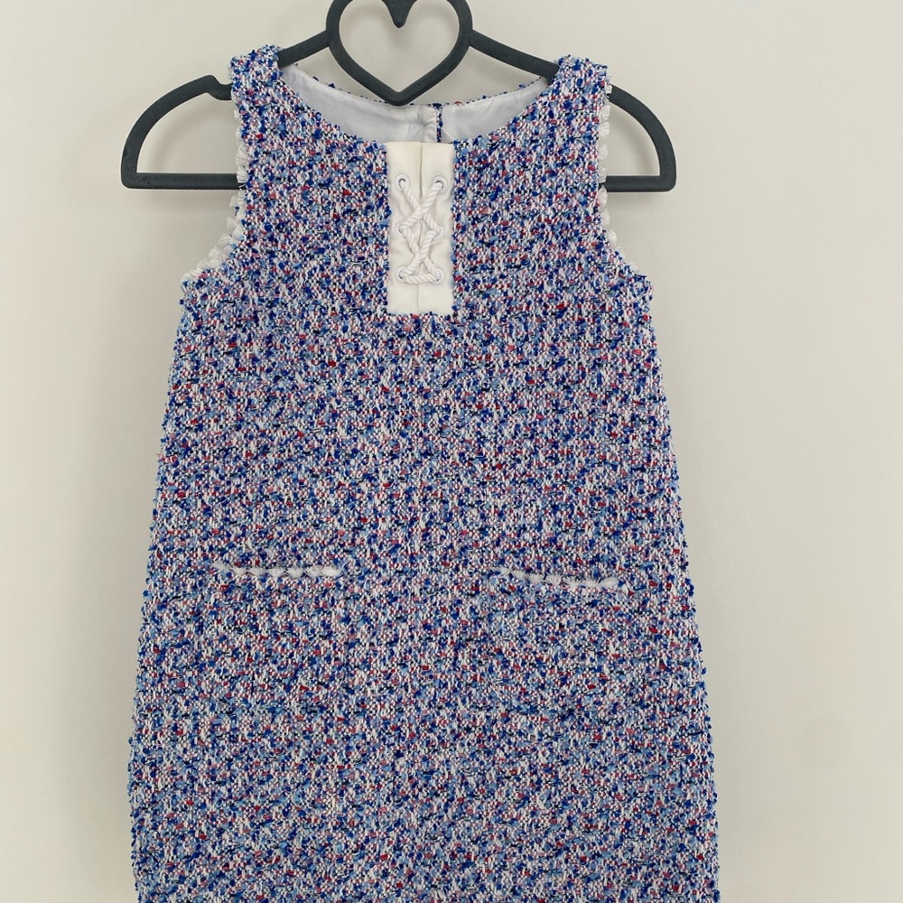 Janie and Jack Blue and Pink Tweed Dress